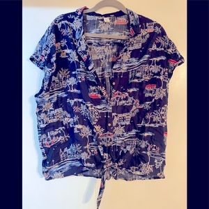 NWOT OLD NAVY SHORT SLEEVE TIE FLOWY TOP XXL